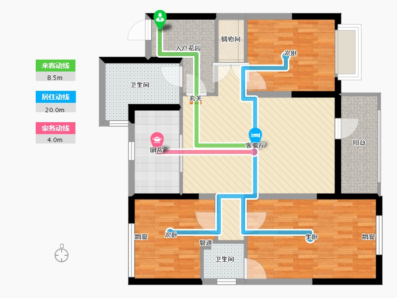 辽宁省-沈阳市-龙湖西府原著-95.03-户型库-动静线