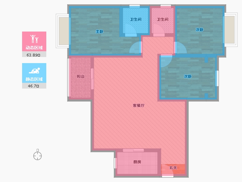 四川省-成都市-东方威尼斯-96.52-户型库-动静分区