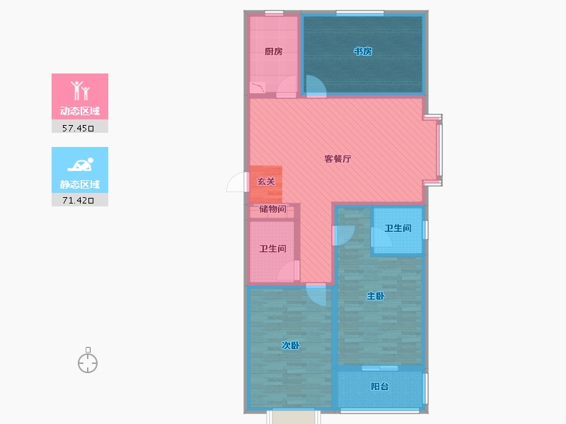 河北省-石家庄市-观澜宝坻-114.00-户型库-动静分区