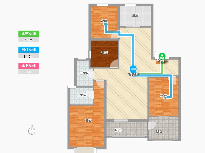 陕西省-咸阳市-中房・美域熙湖-121.18-户型库-动静线