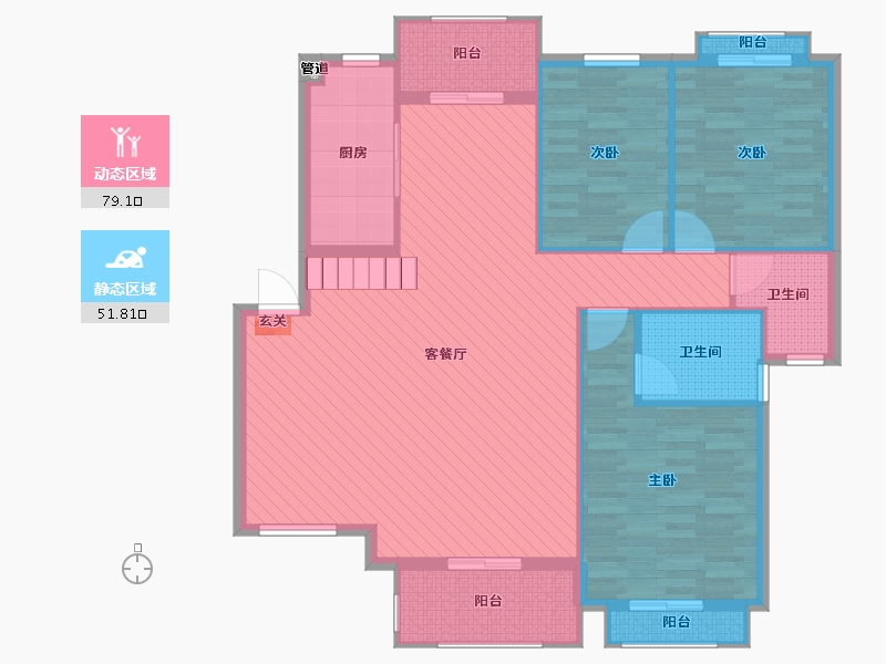 广东省-中山市-日华坊-118.40-户型库-动静分区