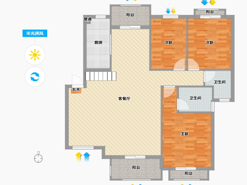 广东省-中山市-日华坊-118.40-户型库-采光通风