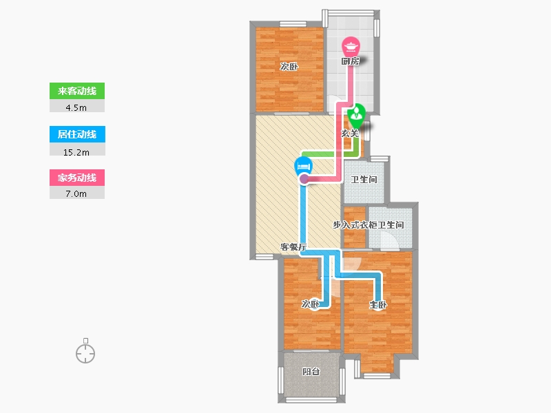 浙江省-杭州市-东新园-82.20-户型库-动静线