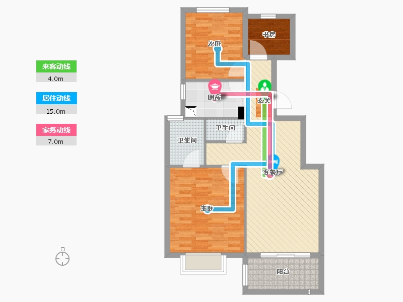 浙江省-金华市-宝龙广场-73.35-户型库-动静线