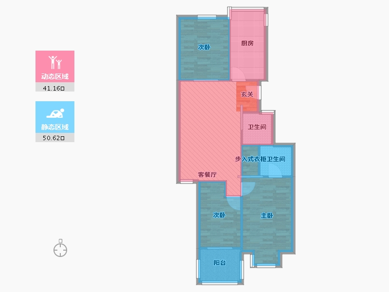 浙江省-杭州市-东新园-82.20-户型库-动静分区