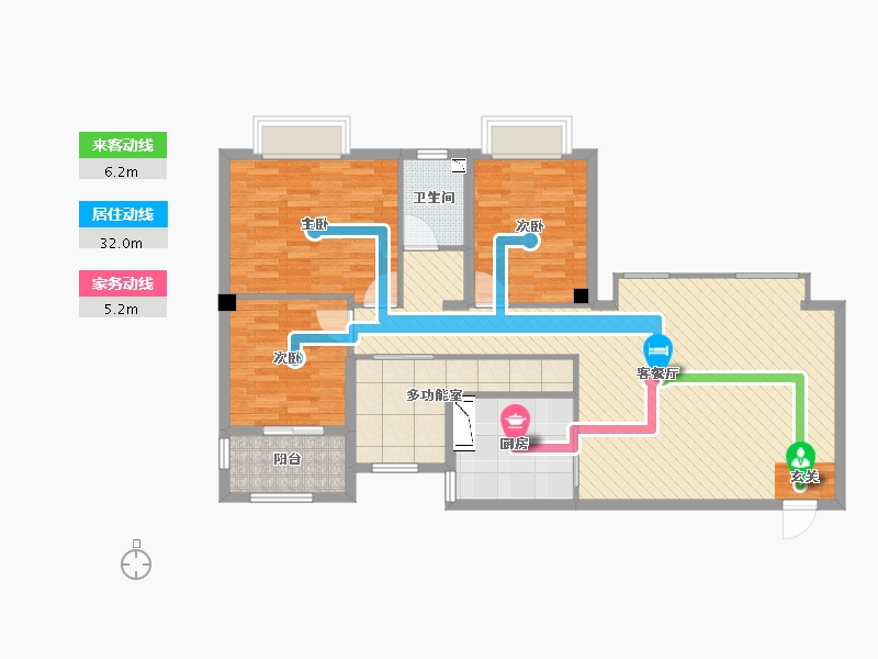 福建省-福州市-福机新苑-105.00-户型库-动静线