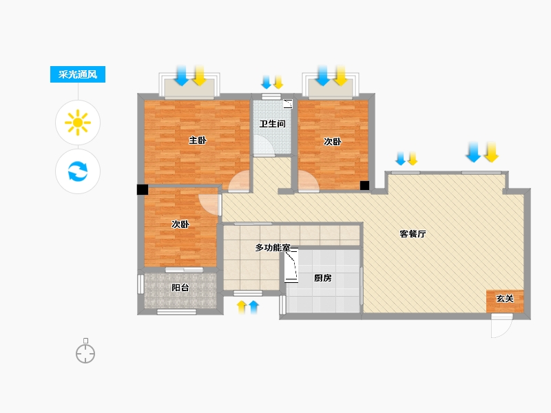 福建省-福州市-福机新苑-105.00-户型库-采光通风