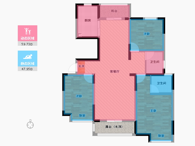 河南省-郑州市-嘉韵公园里-98.53-户型库-动静分区