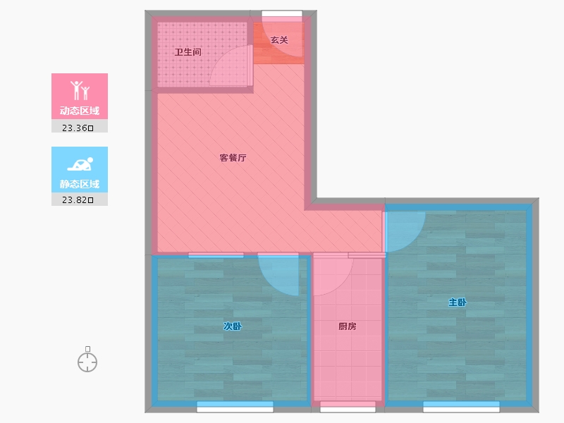 辽宁省-大连市-秀月小区-41.54-户型库-动静分区