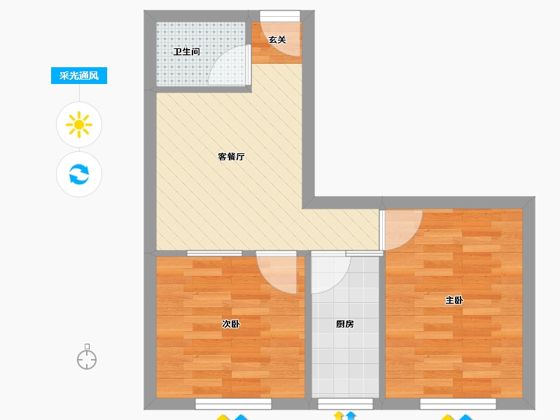 辽宁省-大连市-秀月小区-41.54-户型库-采光通风