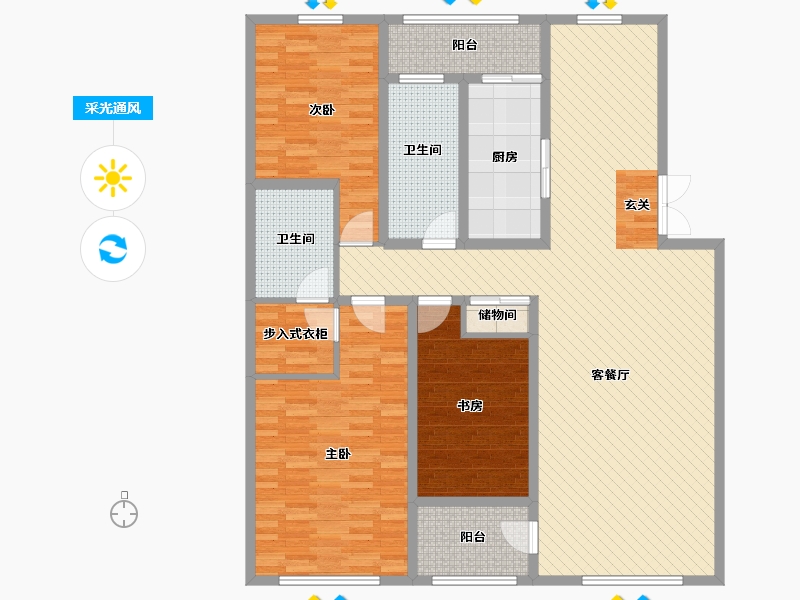 河北省-保定市-东方红城-147.00-户型库-采光通风