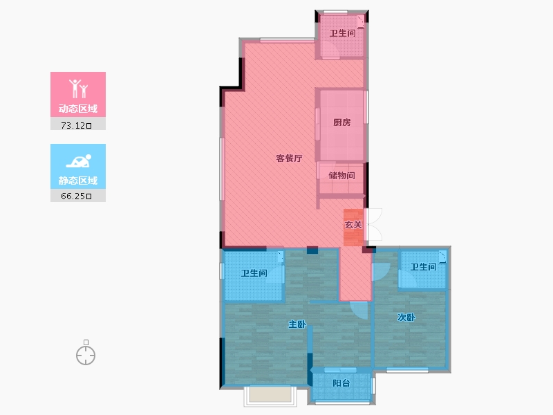 浙江省-金华市-圣奥杭府-125.08-户型库-动静分区