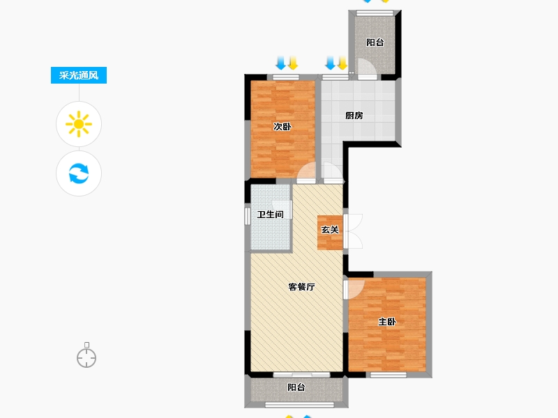 黑龙江省-哈尔滨市-麒麟名邸-80.00-户型库-采光通风