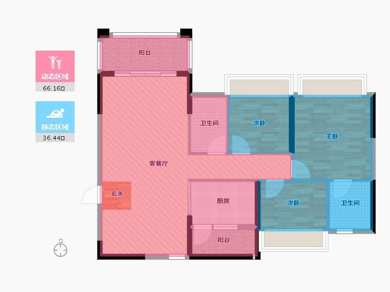 广西壮族自治区-防城港市-盛天江畔-90.94-户型库-动静分区