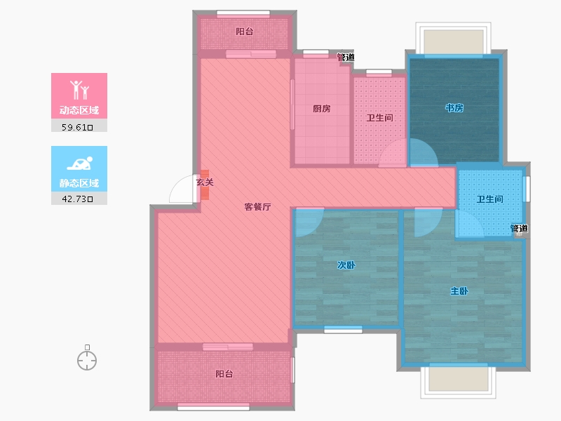 江西省-吉安市-金色海岸-91.28-户型库-动静分区