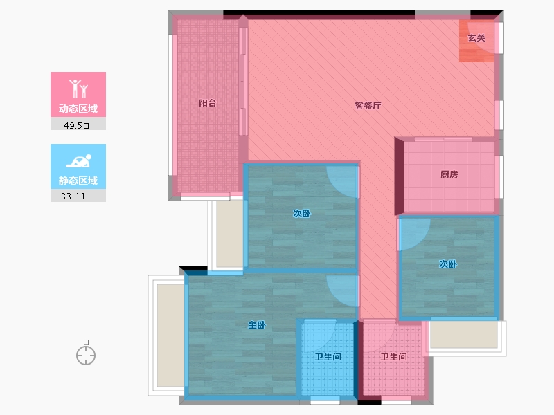 广东省-佛山市-聚豪雅居-72.73-户型库-动静分区