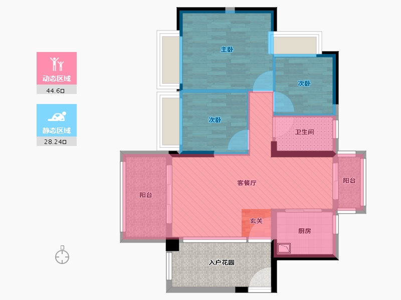 广东省-中山市-盈悦豪庭-71.24-户型库-动静分区