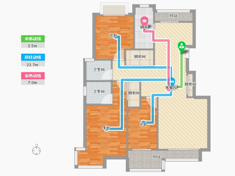 湖北省-武汉市-金色雅园-四期-101.18-户型库-动静线