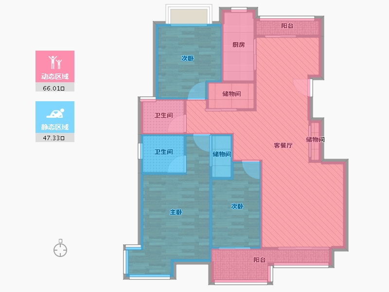 湖北省-武汉市-金色雅园-四期-101.18-户型库-动静分区