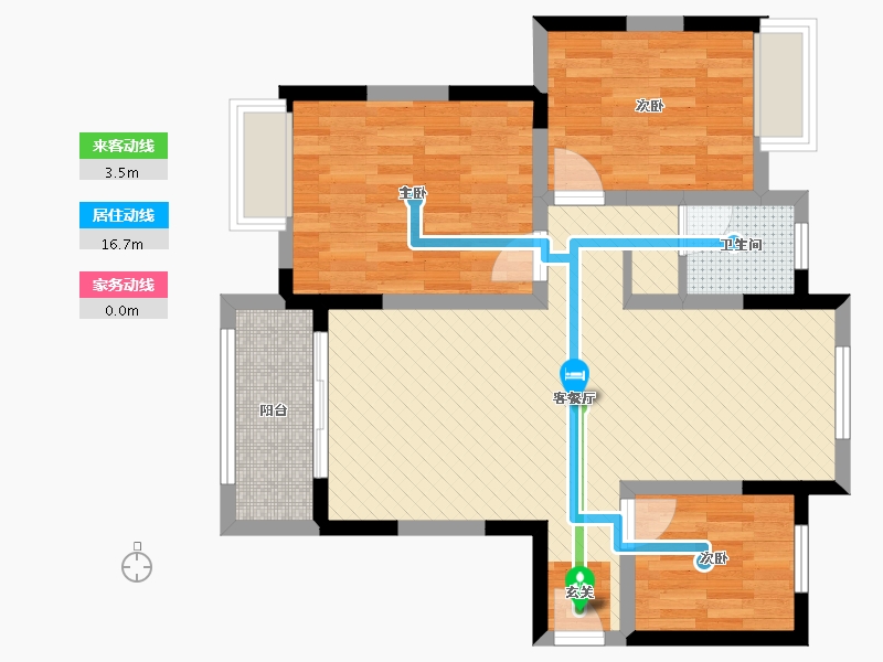 江苏省-苏州市-翠锦苑-73.86-户型库-动静线