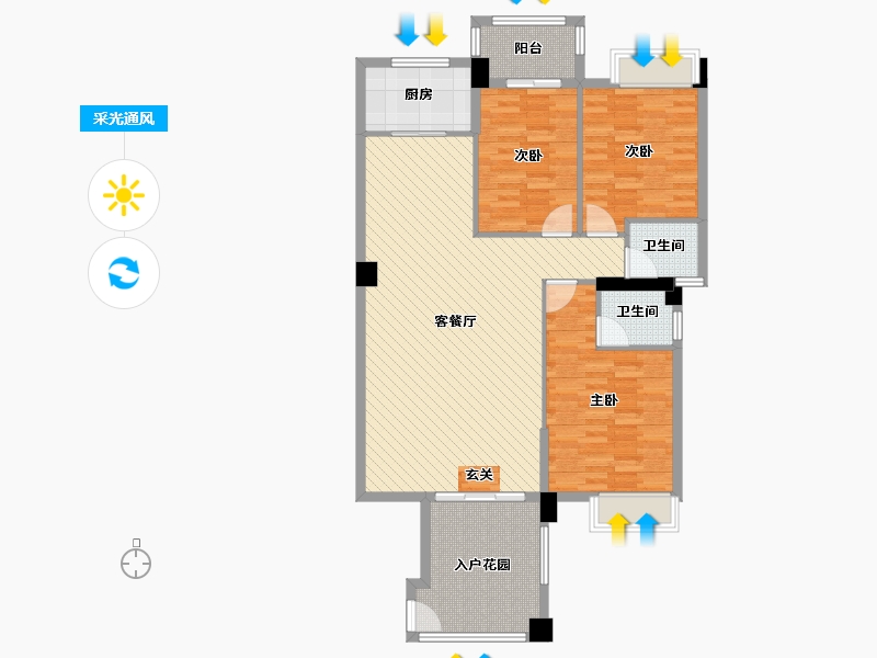 广东省-汕头市-上五公寓-113.10-户型库-采光通风