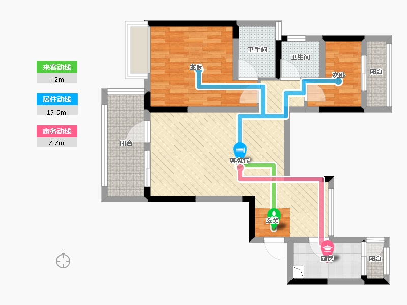 四川省-成都市-景茂雍水岸丽府-70.12-户型库-动静线