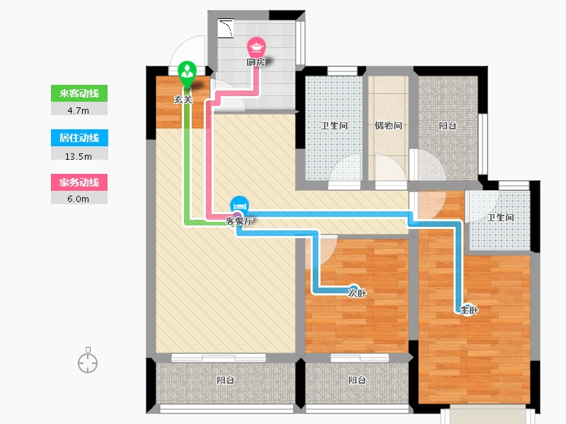 四川省-达州市-侨兴时代中央城-76.08-户型库-动静线