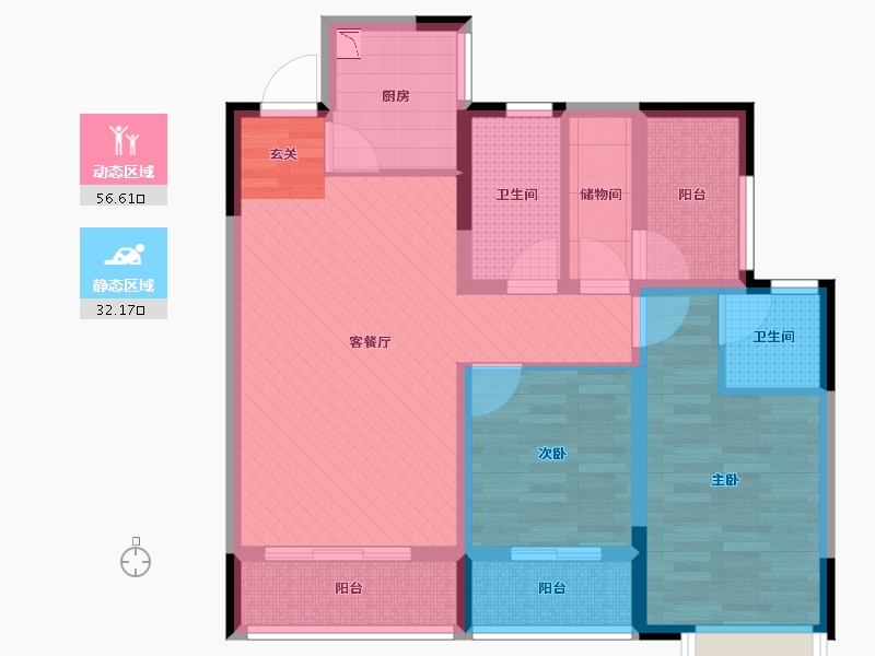 四川省-达州市-侨兴时代中央城-76.08-户型库-动静分区