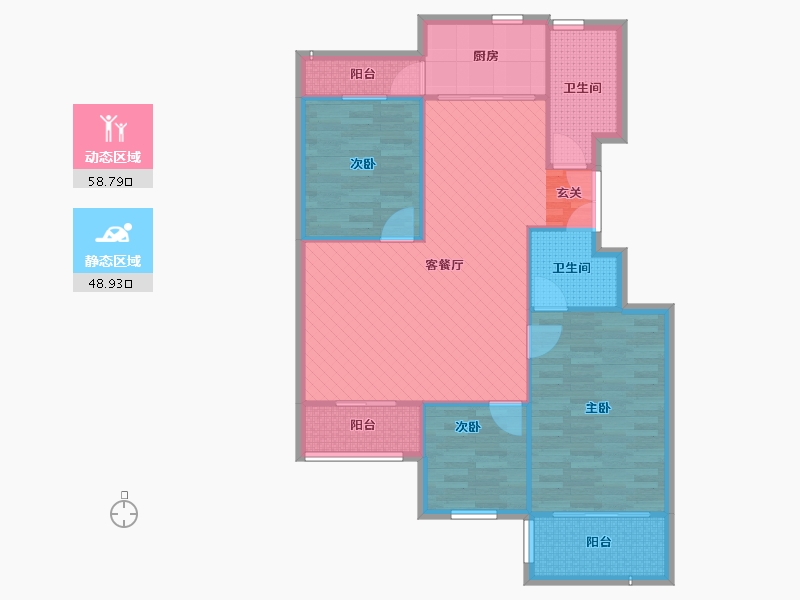 浙江省-杭州市-天都城天水苑-97.18-户型库-动静分区