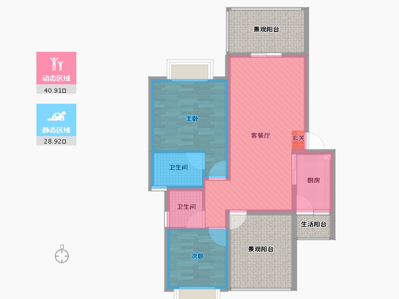 湖南省-衡阳市-中元湘江翰林-82.08-户型库-动静分区