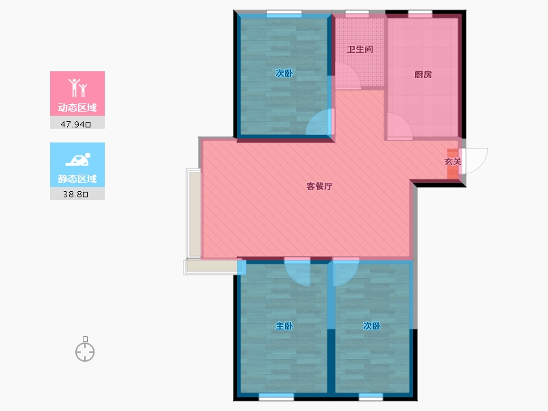 辽宁省-锦州市-沈铁青橙社区-77.10-户型库-动静分区