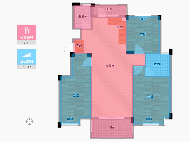 浙江省-丽水市-汤公御景园-98.33-户型库-动静分区