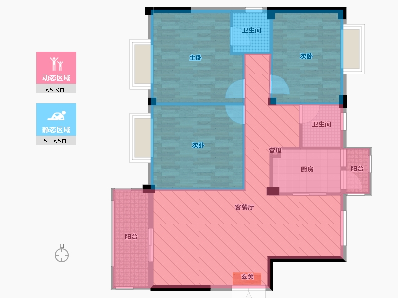 湖北省-神农架林区-神农家园A区-106.60-户型库-动静分区