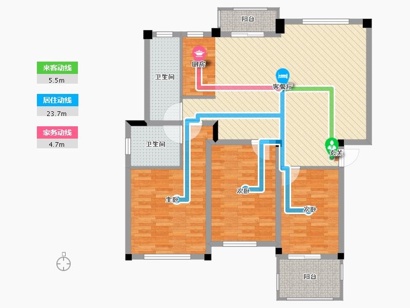 浙江省-丽水市-松泰幸福家园小区-106.47-户型库-动静线