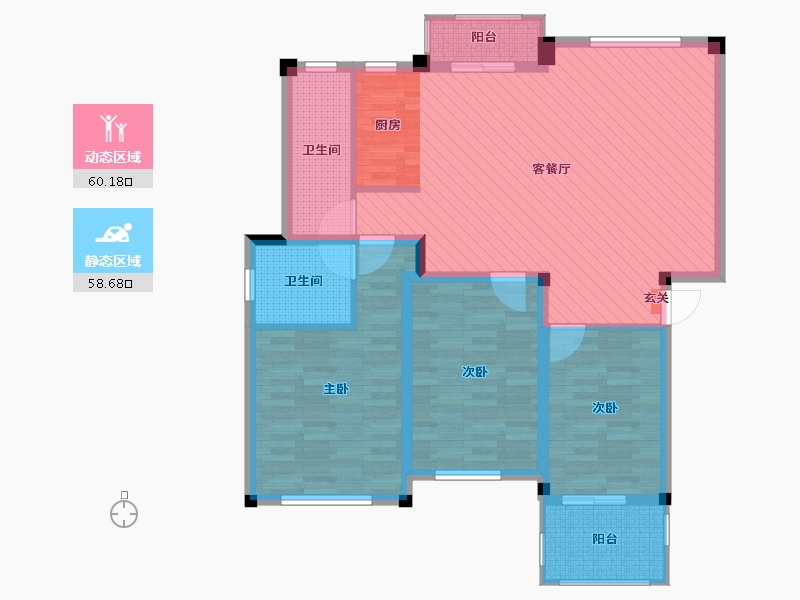 浙江省-丽水市-松泰幸福家园小区-106.47-户型库-动静分区