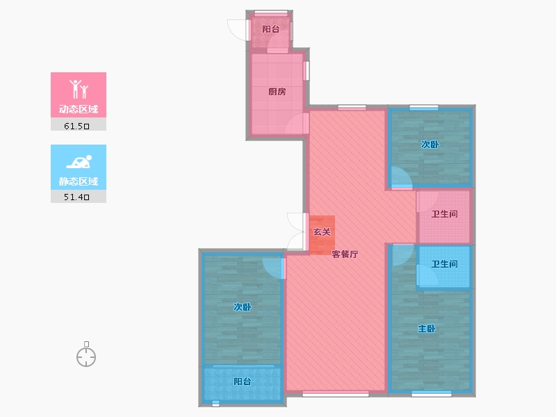 山东省-烟台市-龙湖一品-99.80-户型库-动静分区