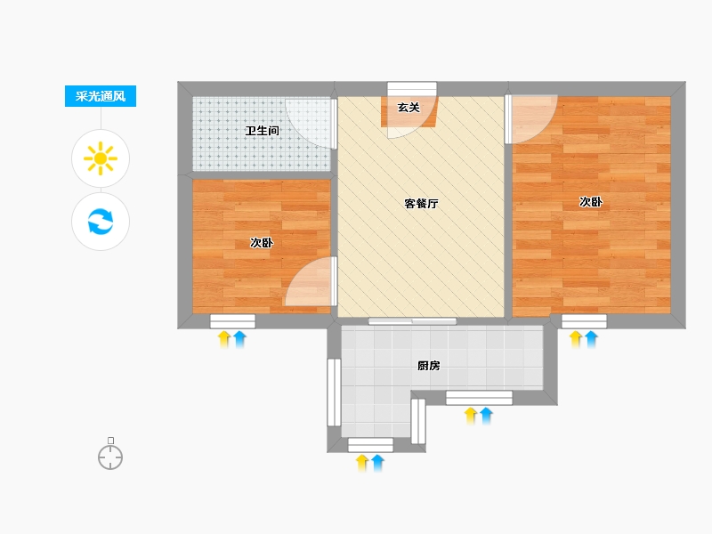 辽宁省-大连市-水映西山-35.75-户型库-采光通风