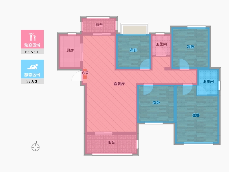 湖南省-永州市-耀江豪廷-103.13-户型库-动静分区