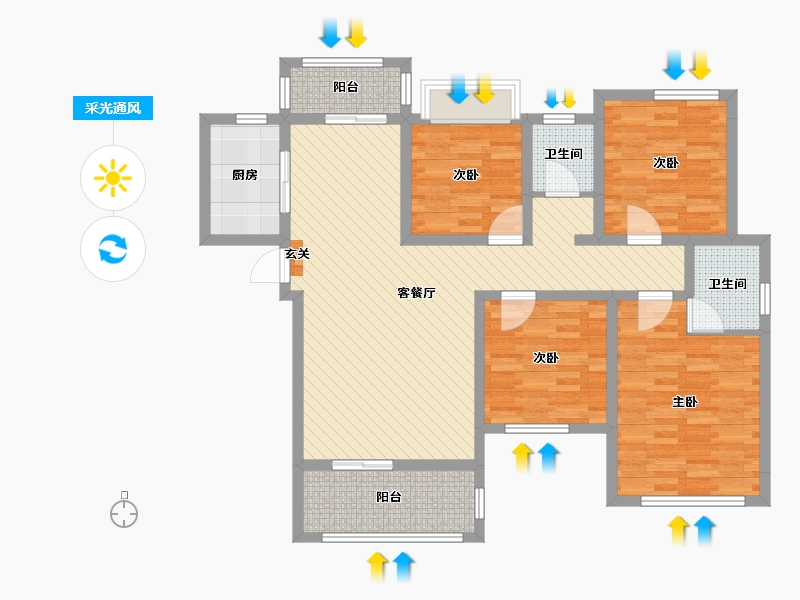 湖南省-永州市-耀江豪廷-103.13-户型库-采光通风