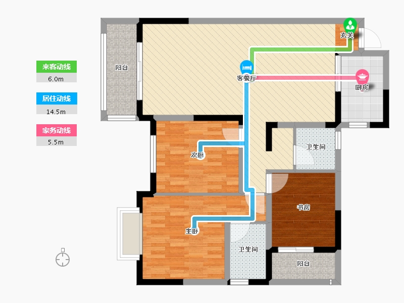 湖南省-衡阳市-东城国际-95.62-户型库-动静线