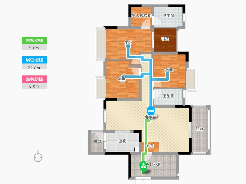 重庆-重庆市-鲁能星城五街区-109.80-户型库-动静线