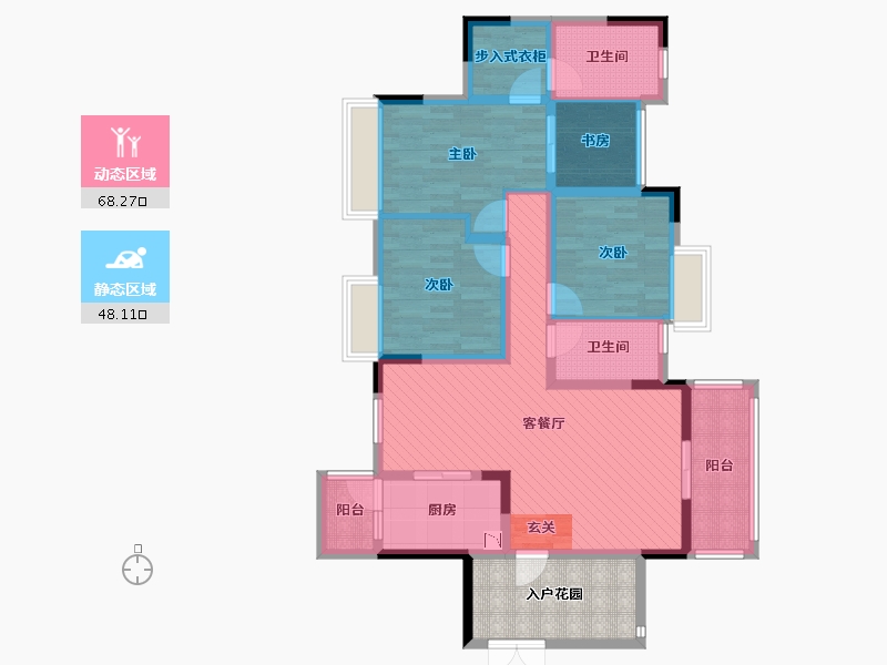 重庆-重庆市-鲁能星城五街区-109.80-户型库-动静分区