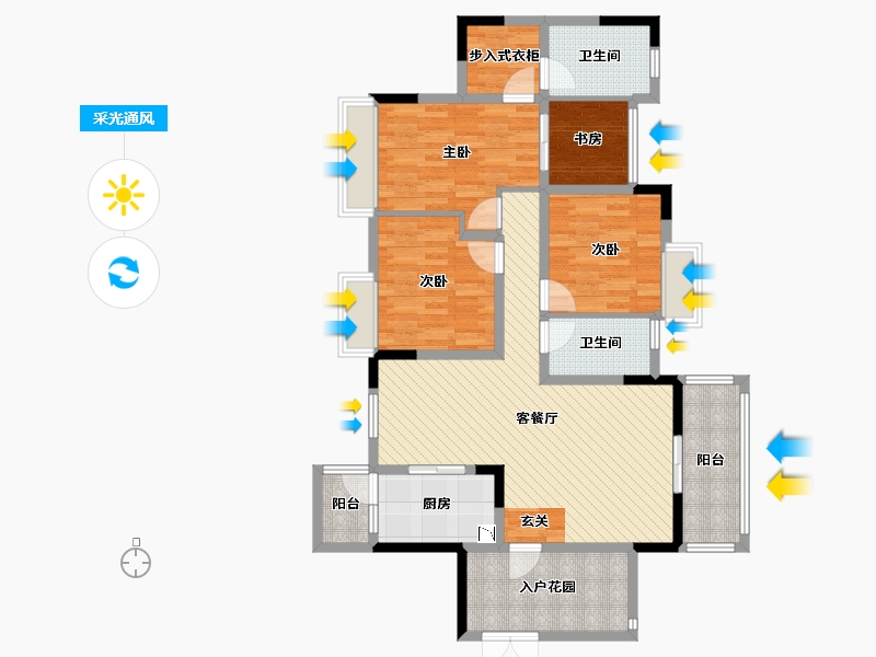 重庆-重庆市-鲁能星城五街区-109.80-户型库-采光通风