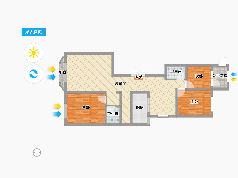 内蒙古自治区-呼和浩特市-秋实璟峯汇-87.34-户型库-采光通风