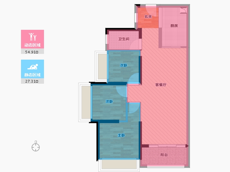 广东省-惠州市-德明华庭-71.81-户型库-动静分区