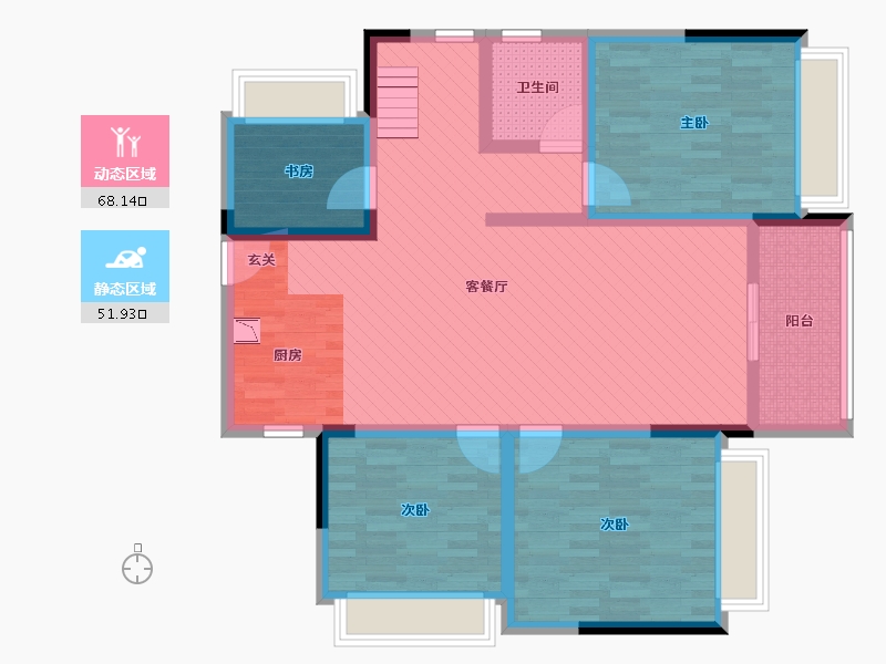 四川省-宜宾市-香榭里二期-106.21-户型库-动静分区