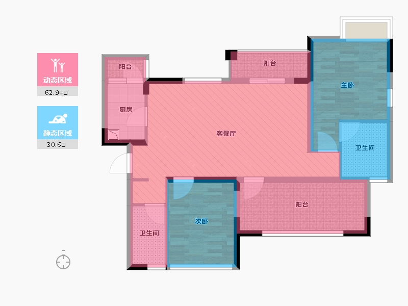 四川省-广安市-宏帆广场-81.75-户型库-动静分区