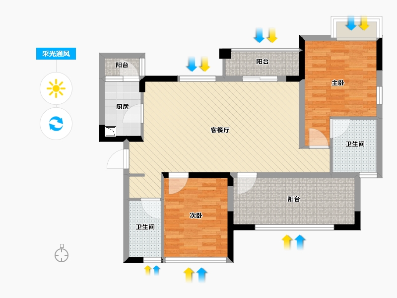 四川省-广安市-宏帆广场-81.75-户型库-采光通风