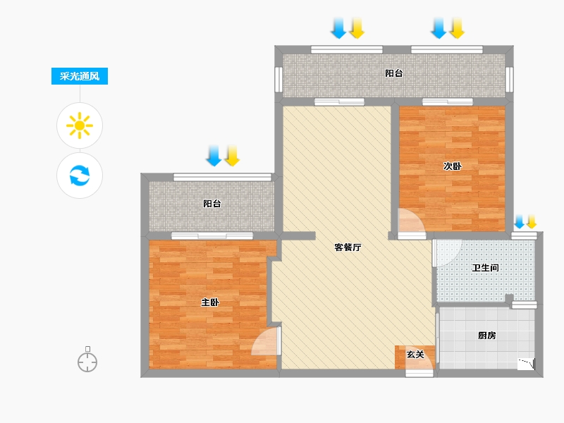 江苏省-无锡市-洛城水韵花园-86.42-户型库-采光通风