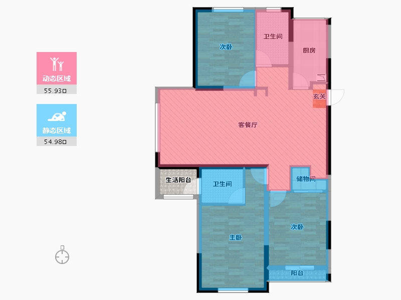 江苏省-南通市-海安奥体新城尚府-101.24-户型库-动静分区